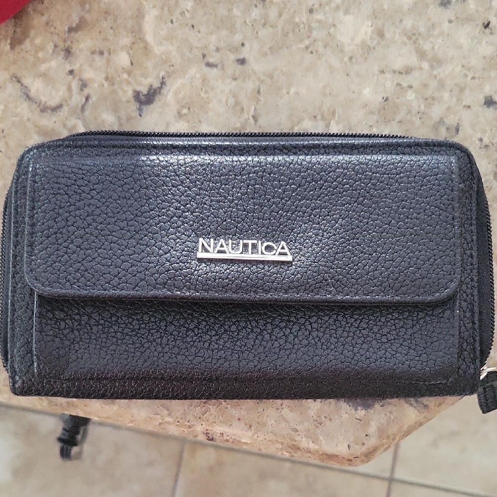 Nautica Textured Black Wallet-ID PROTECTED